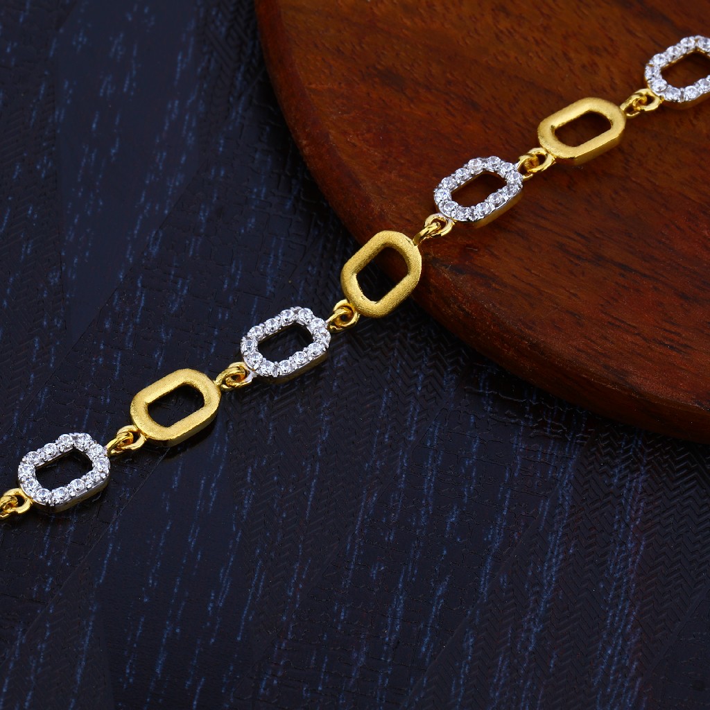 Ladies 22K Gold Diamond Bracelet-LB118