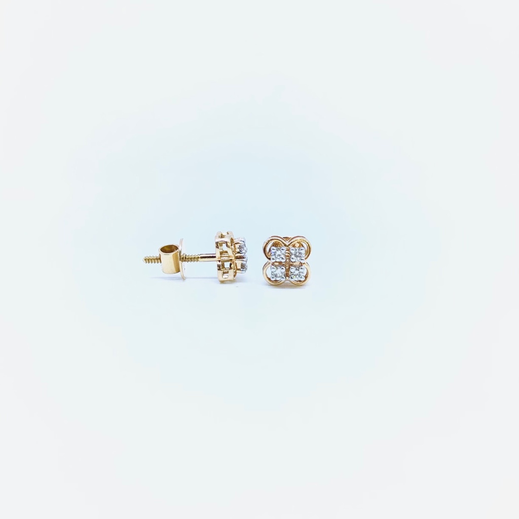 FANCY REAL DIAMOND ROSE GOLD EARRINGS