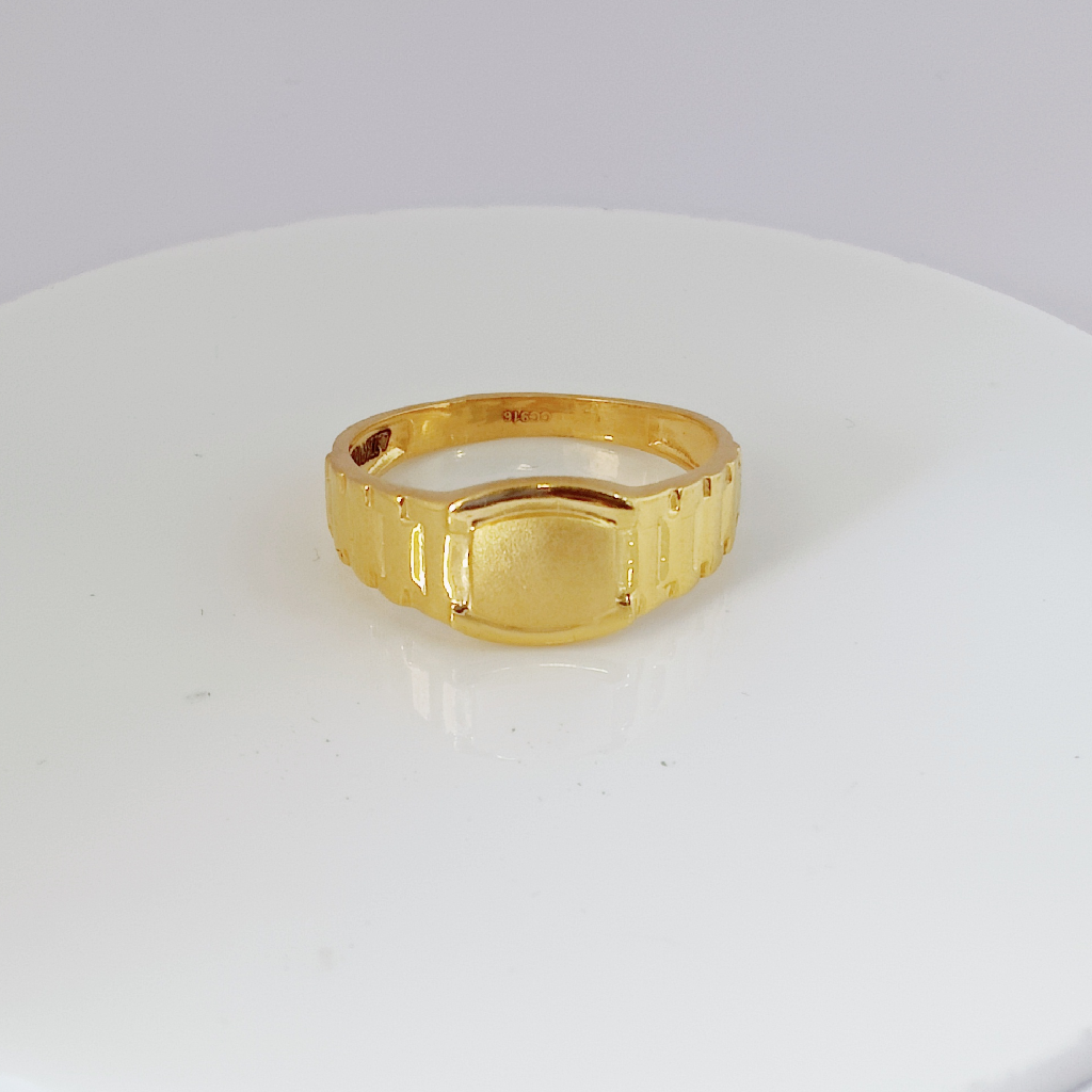 916 Gold Plain Gents Ring