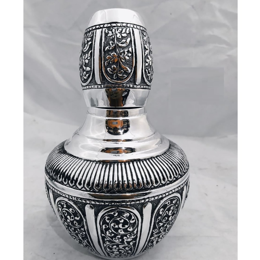925 pure silver stylish kunja surayi set with glass po-311-01