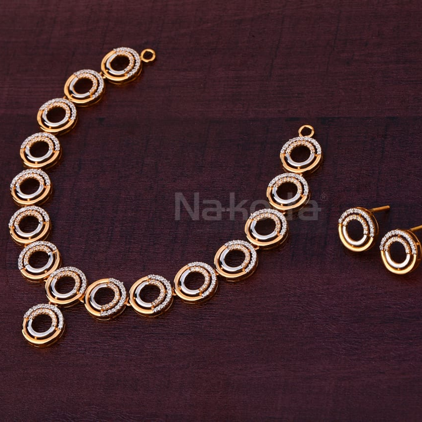 750 Rose Gold Hallmark Ladies Classic Necklace set RN389