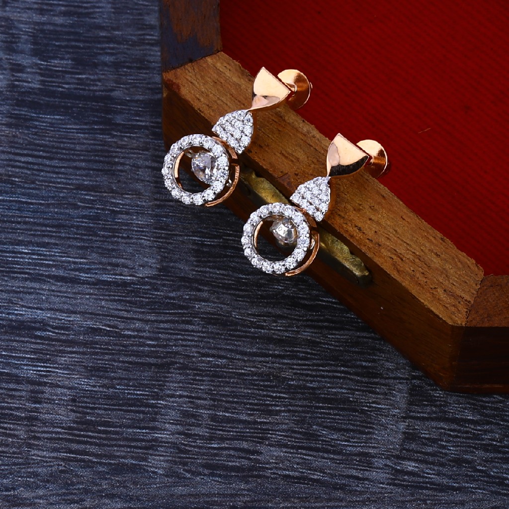 18CT Rose Gold Cz Diamond Necklace Set RN131