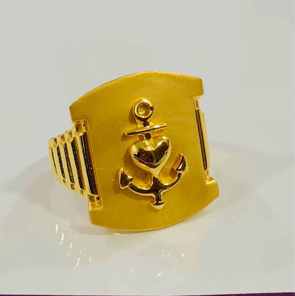 916 Gold Gents Anchor Heavy Ring