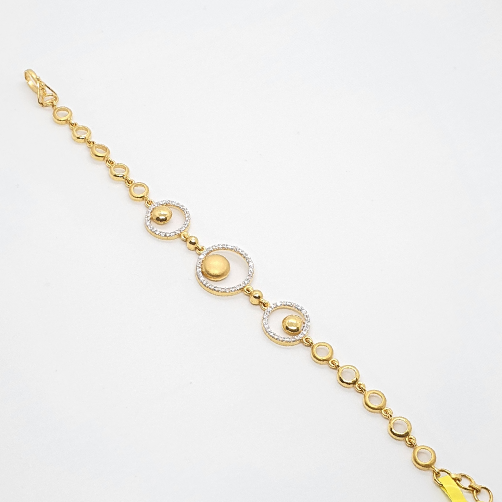 91.6 Gold Diamond Met Disaign Ladies Bracelet