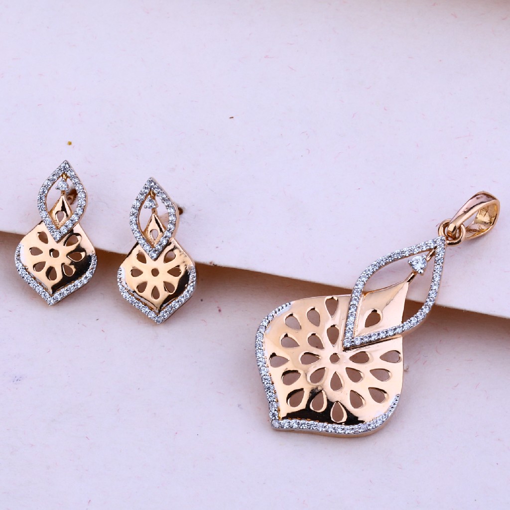 750 Rose Gold Stylish  Pendant Set RPS54