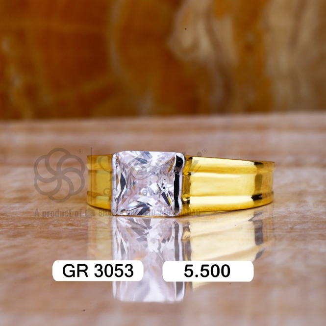22K(916)Gold Gents Solitaire Diamond Band Ring