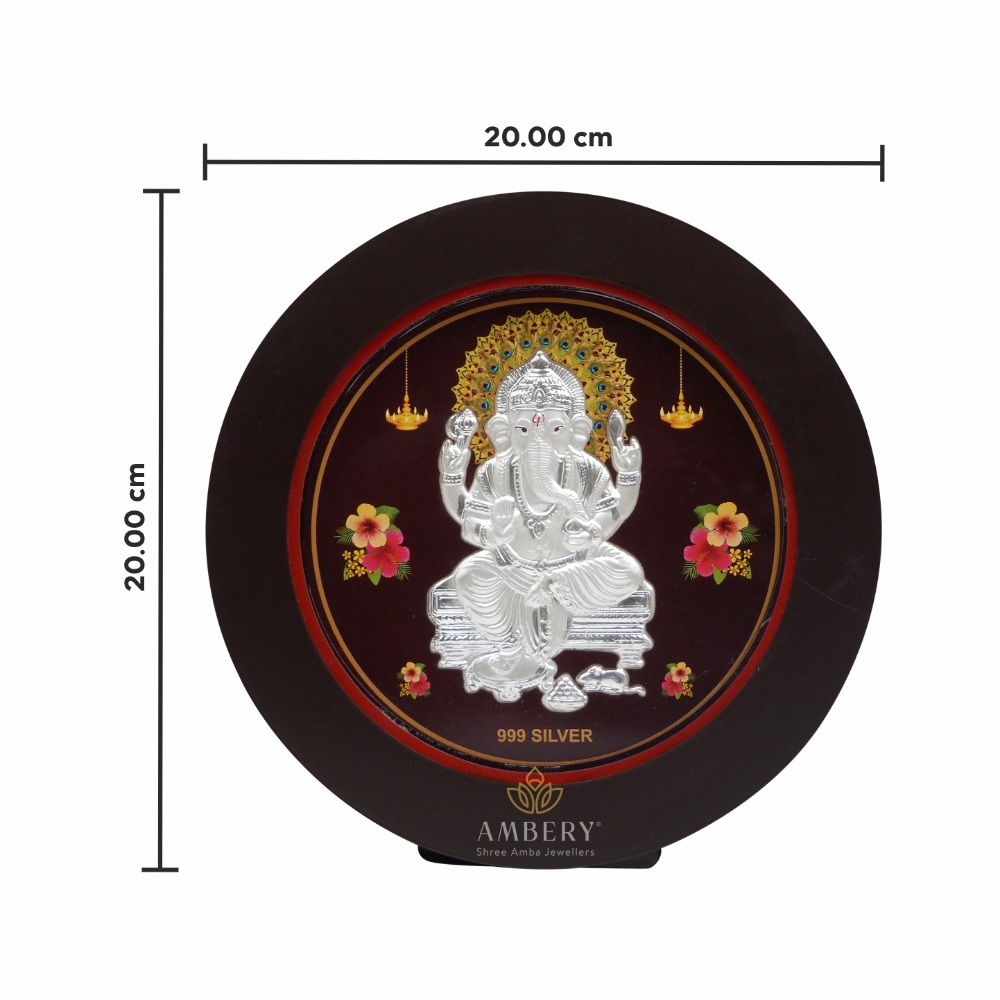 Ganesha Silver Round Shape Frame