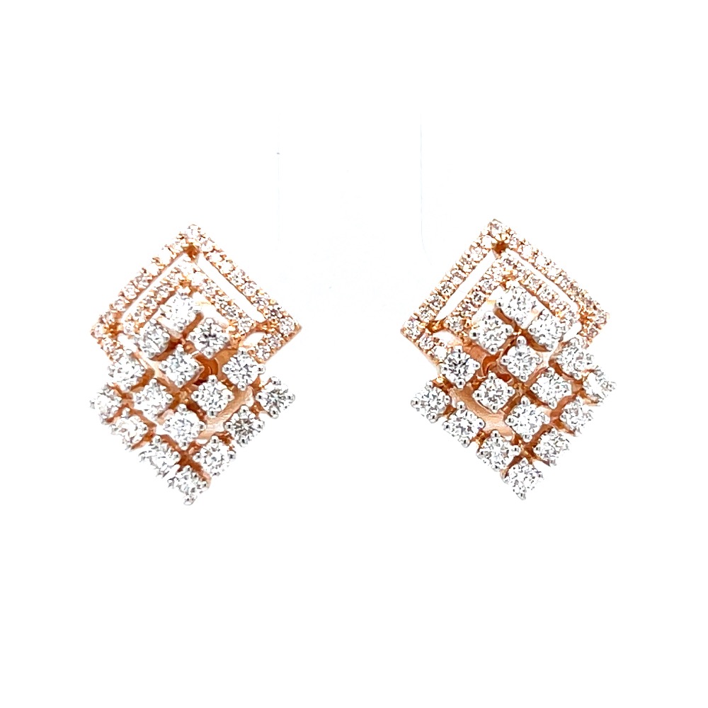 Kite shaped stud in prong setting & micro pave setting