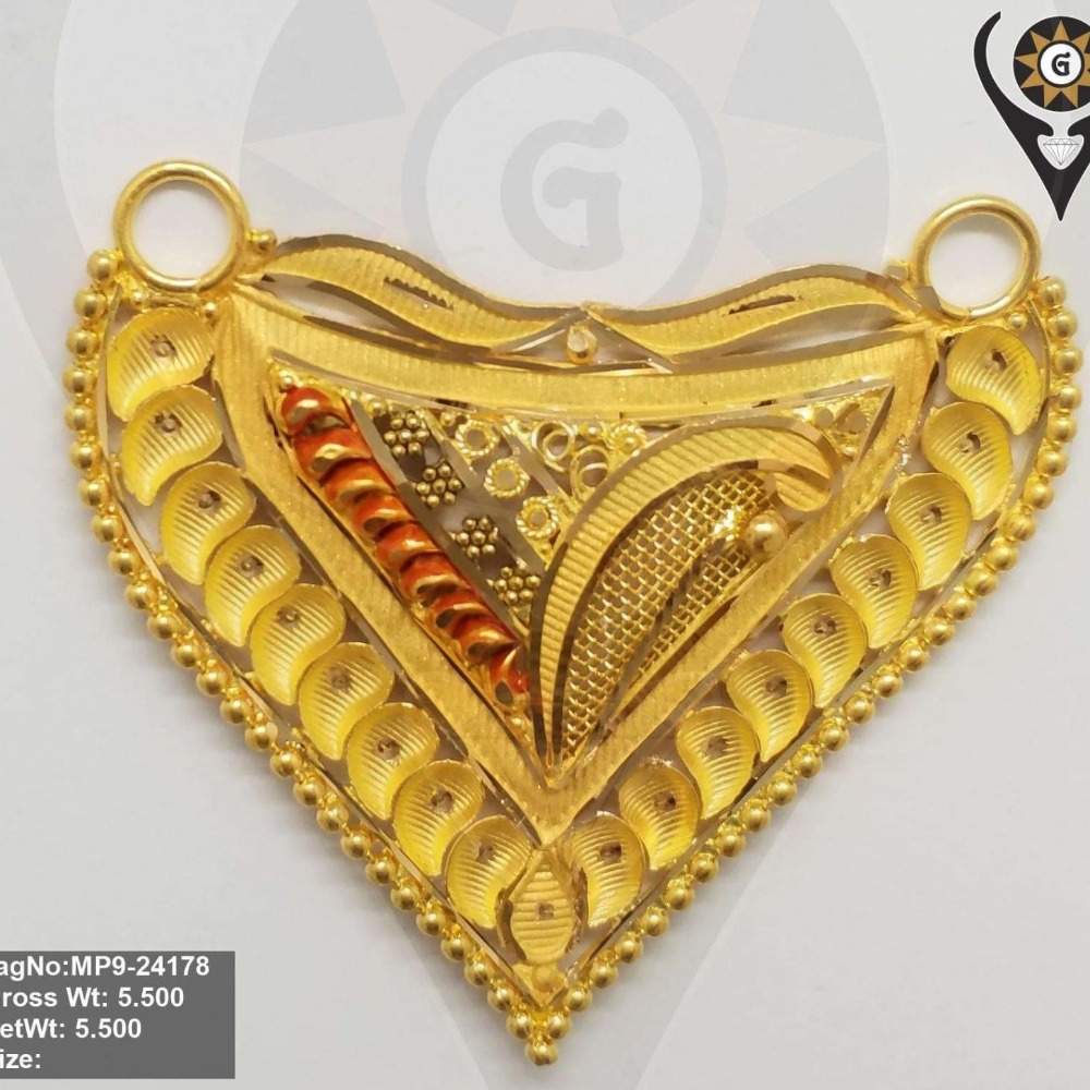 916 gold designer mangalsutra pendant