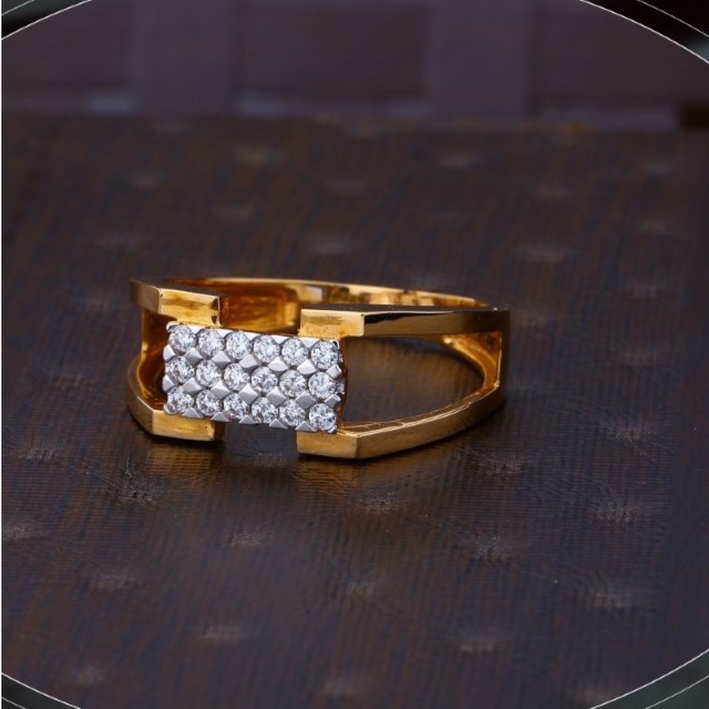 22k gold stunning cz ring for mens r18-395
