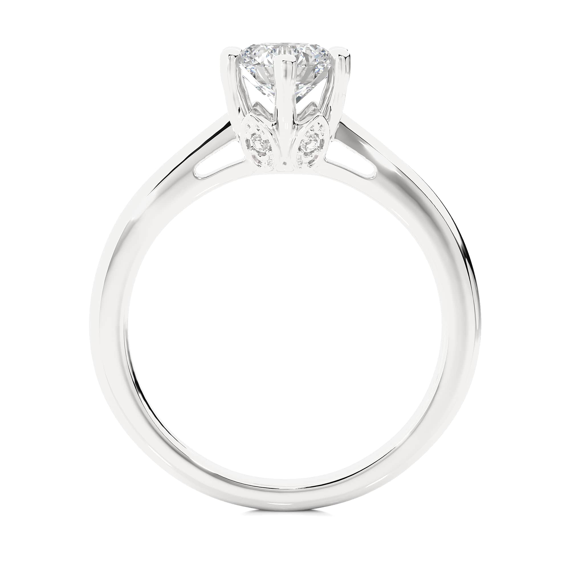 Solitaire Diamond Ring in White Gold