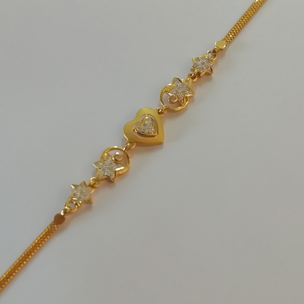916 gold fancy  heart shape loose ladies bracelet