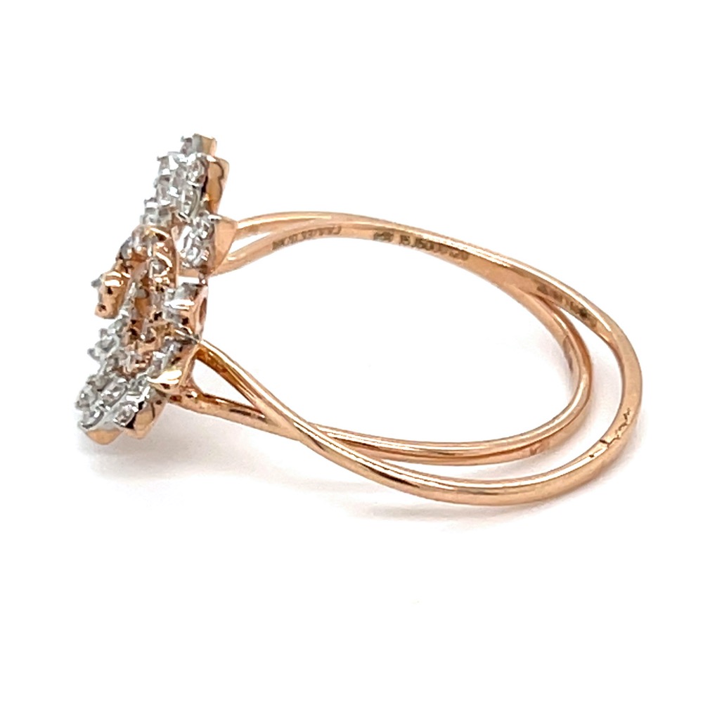 Stackable Ring with a Flower Motif in 18k Rose Gold 0LR162