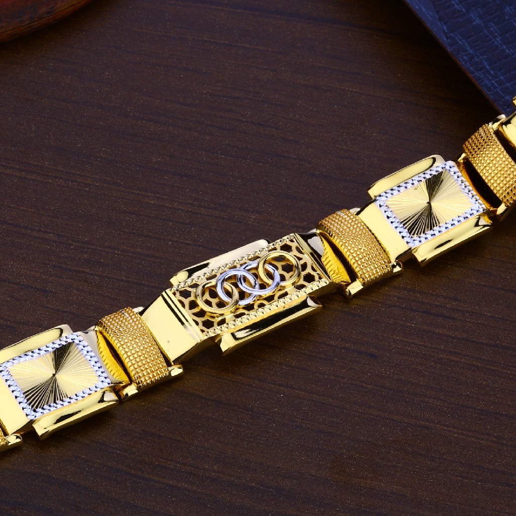 Mens Daily Wear Gold Plain Bracelet-MPB122