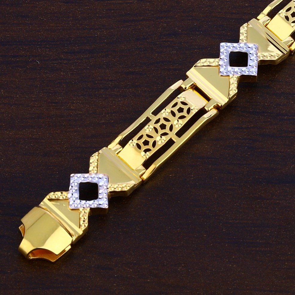 Mens Gold 916 Bracelet-MPB134