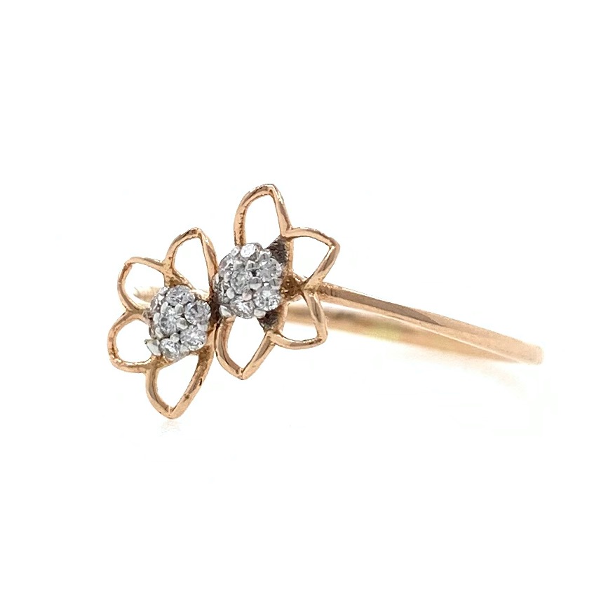 18kt / 750 Rose Gold Simple Diamonds ring for Ladies 9LR215