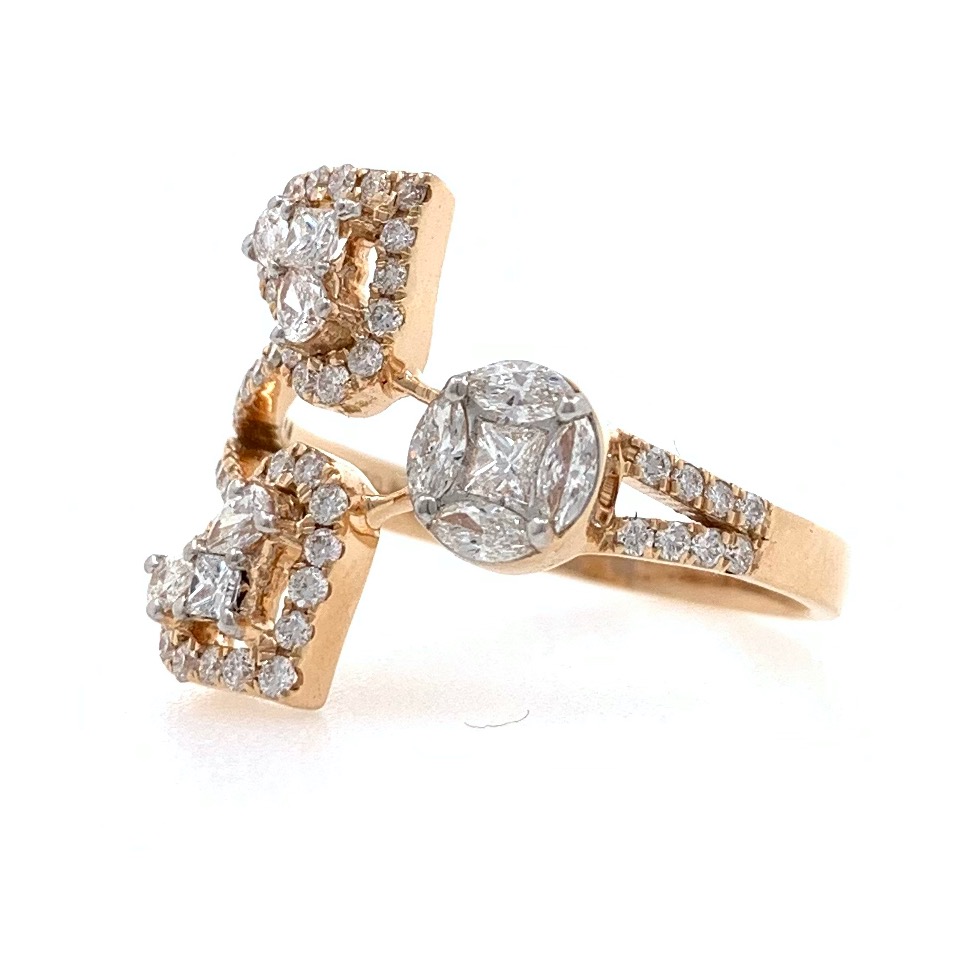 18kt / 750 rose gold fancy diamond ladies ring 9lr331