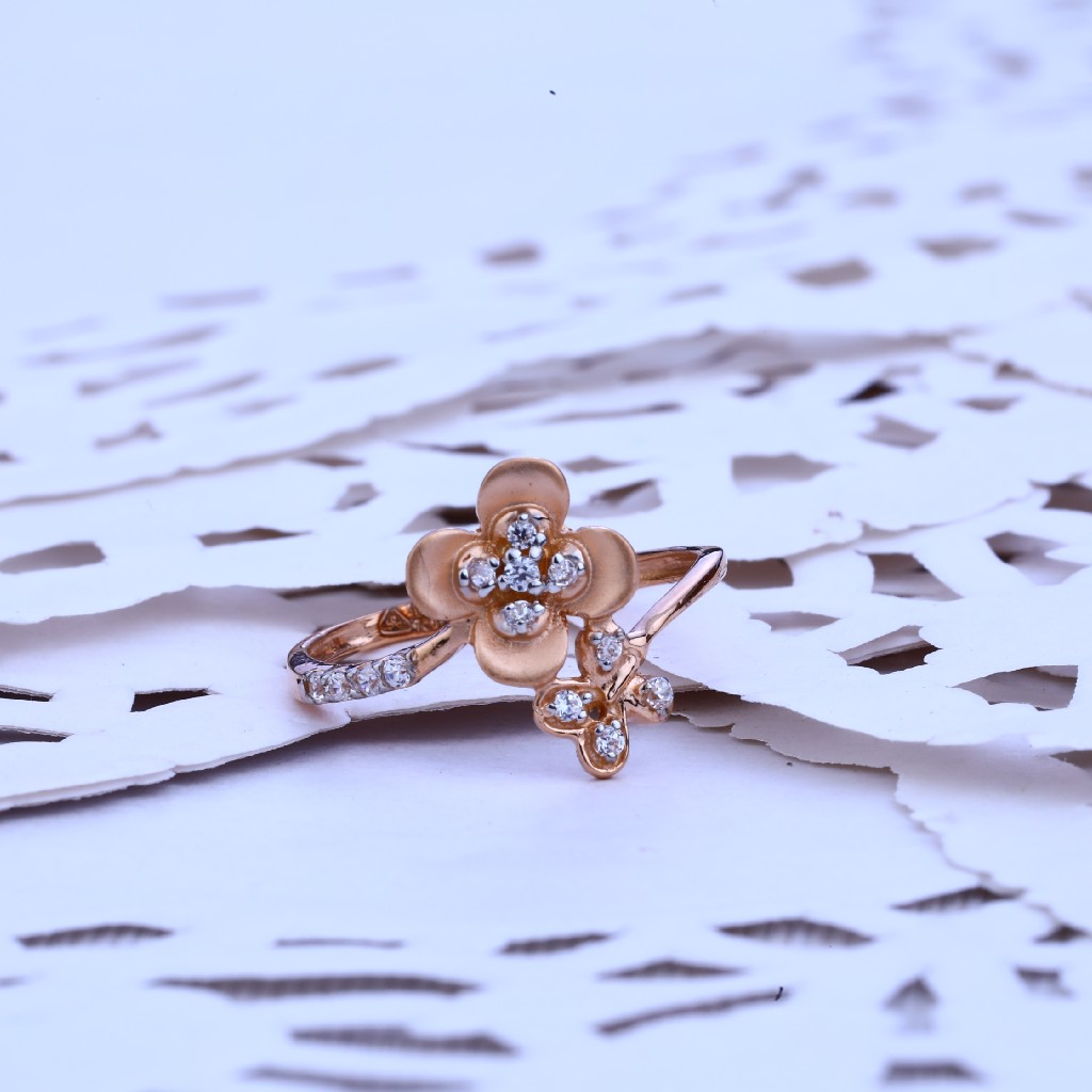 Ladies 18K Rose Gold Ring-RLR158