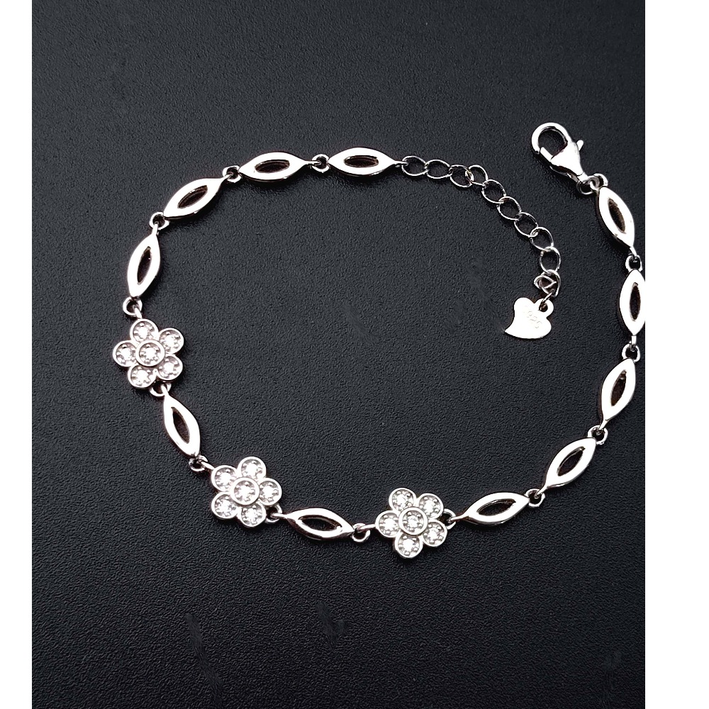 925 silver shining flower bracelet