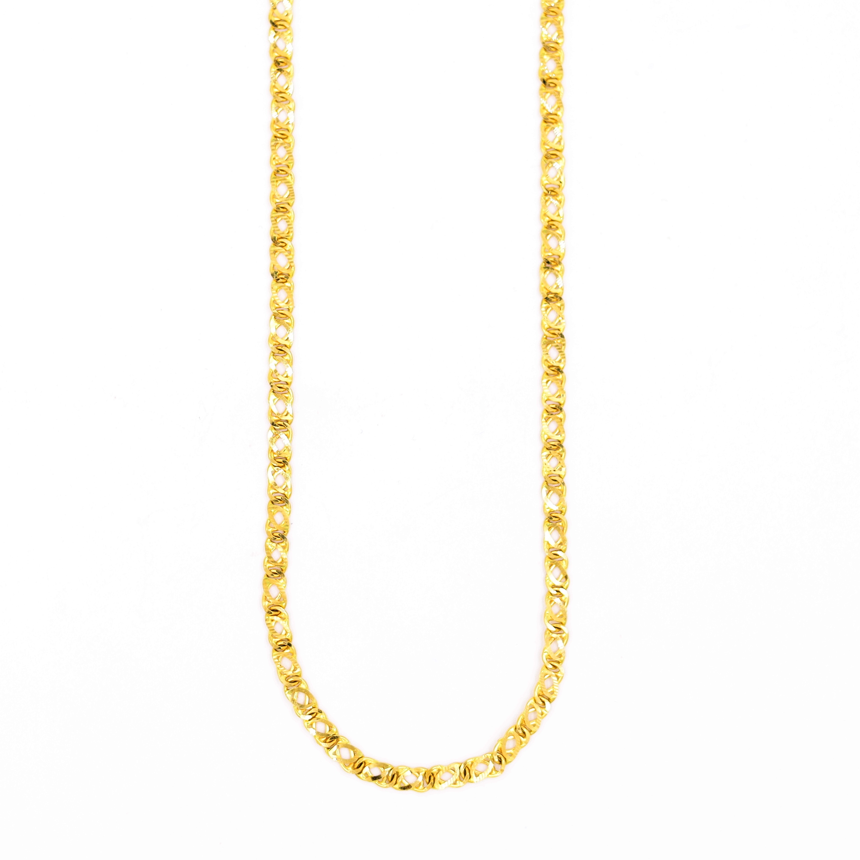 Modern Link Style Hand Made Gold Chain
