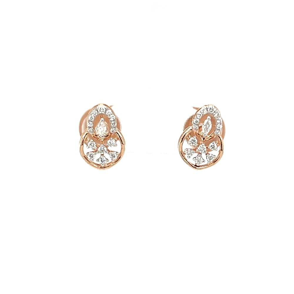 Alluring Diamond Earrings in 18k Rose Gold for Women