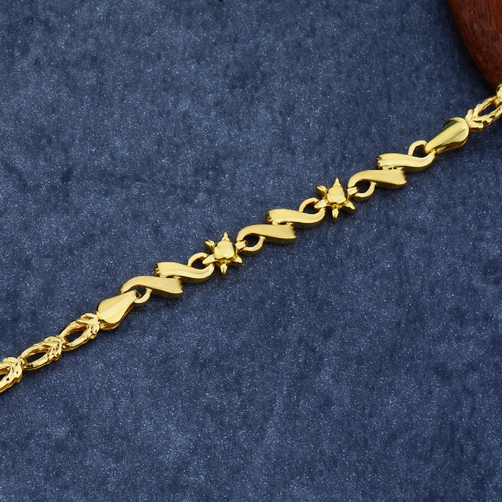 916 Gold Ladies plain Bracelet LPBR22