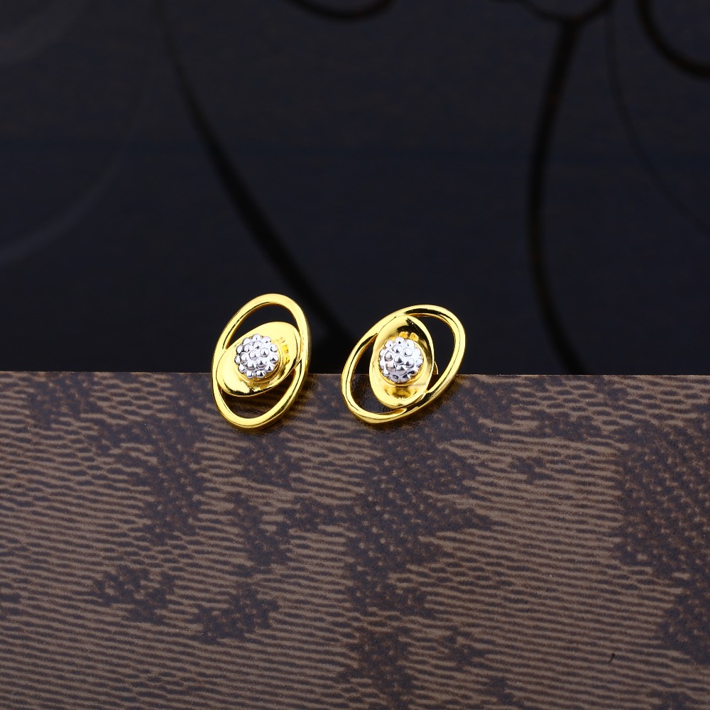 Ladies 916 Gold Plain Fancy Earring -LPE61