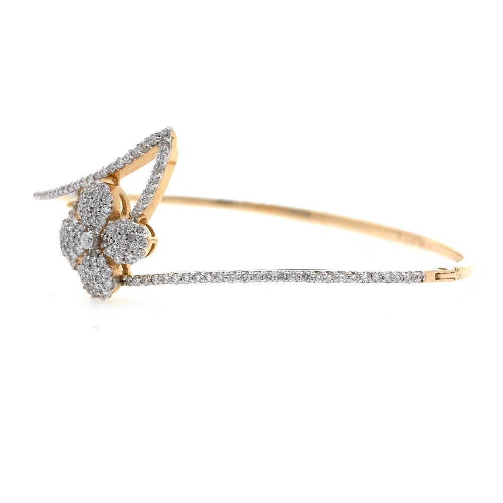 18kt / 750 yellow gold floral diamond bracelet 8brc35