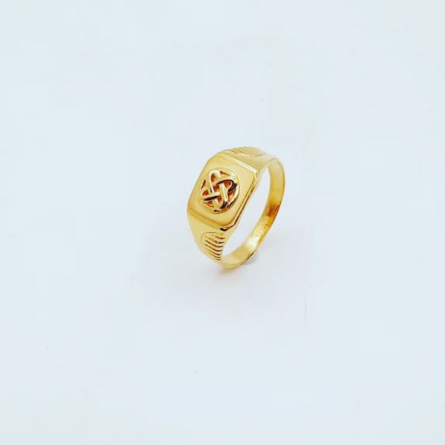 One-Eyed Solid Men Gold Ring-saigonsouth.com.vn