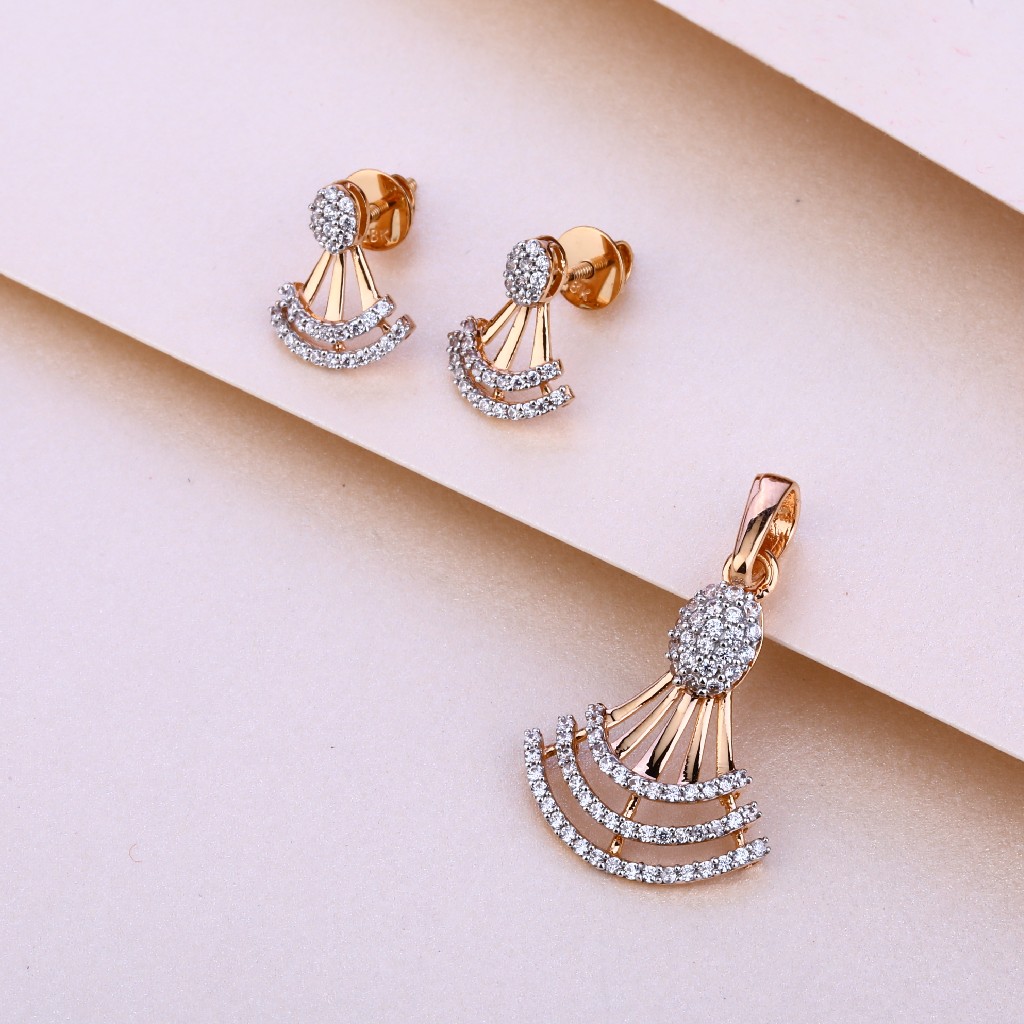 18KT Rose Gold Classic Pendant Set RPS22