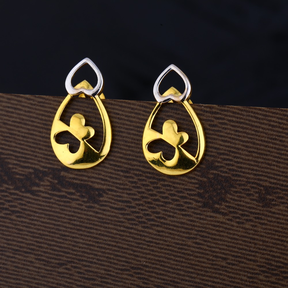 Ladies 916 Gold Casting Plain Earring -LPE156