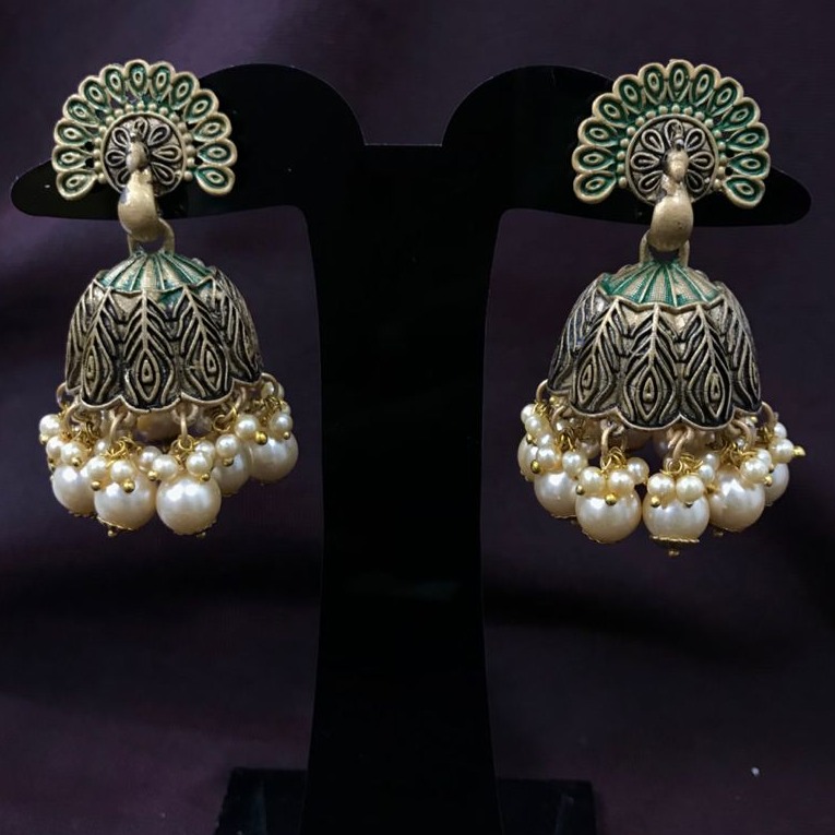 Imitation Peacock Design Jummar Earring