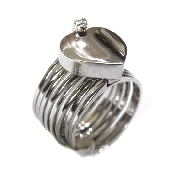 925 Sterling Silver Heart Shape Ring MGA - SR0079