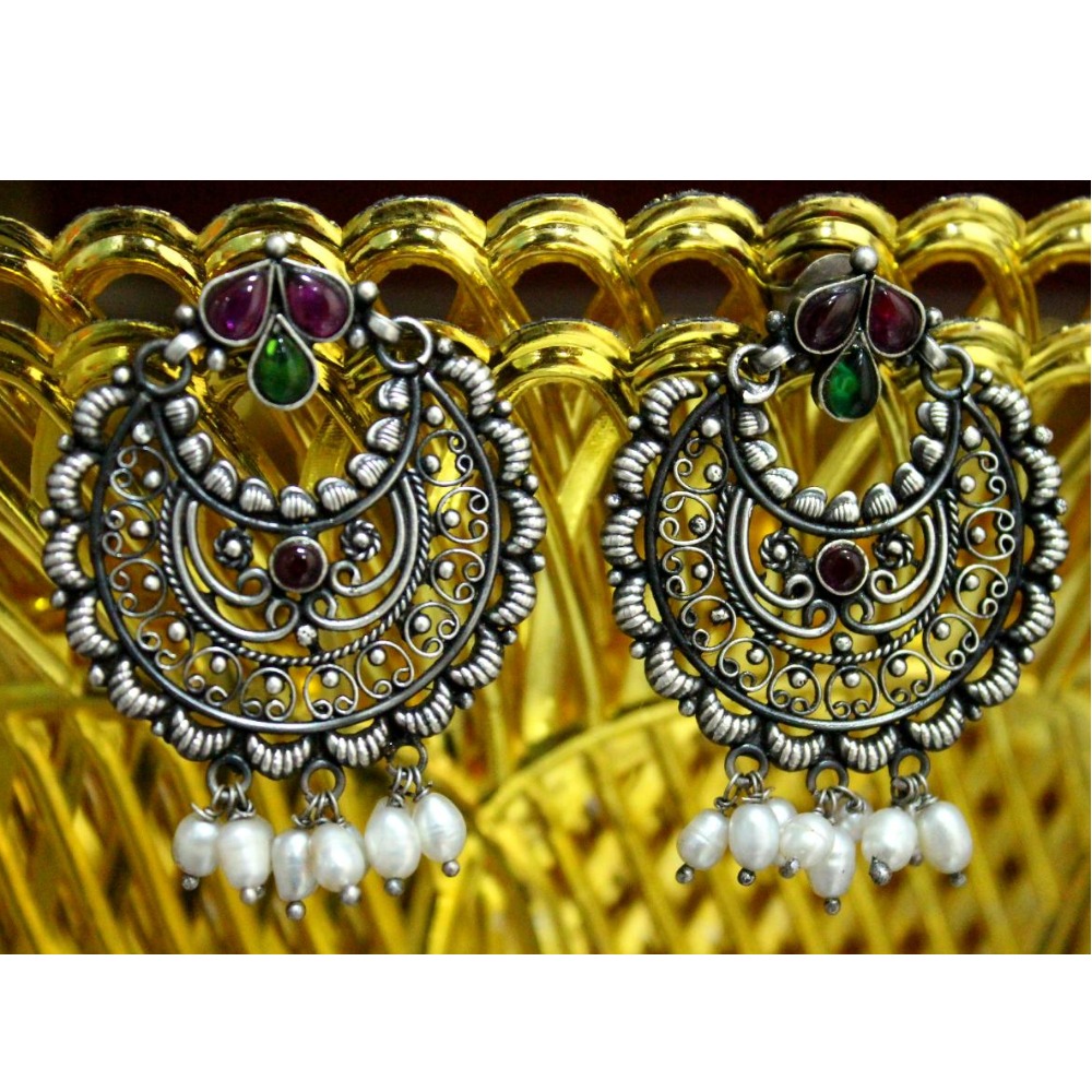 925 Silver Traditional Chandbali Earring VJ-E003
