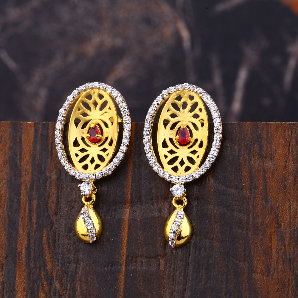 Ladies 916 Gold Traditional Earrings -LFE168