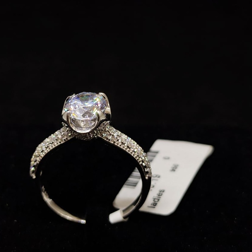 One Stone Solitaire American Diamond Ring | Adjustable - Auriste