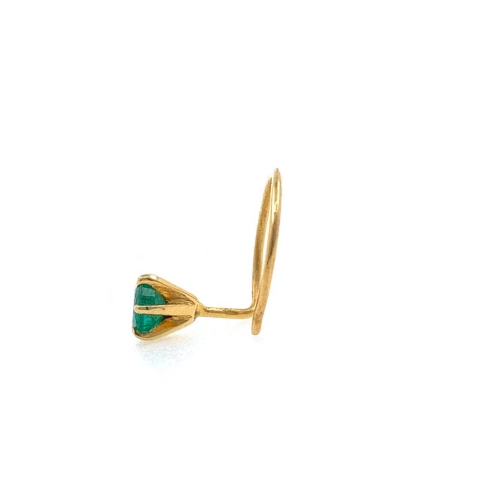 18kt / 750 Yellow Gold Classic Nose Pin In Emerald 8NP105