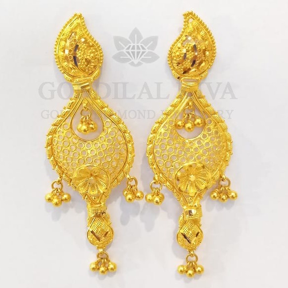 22kt gold earrings bijli