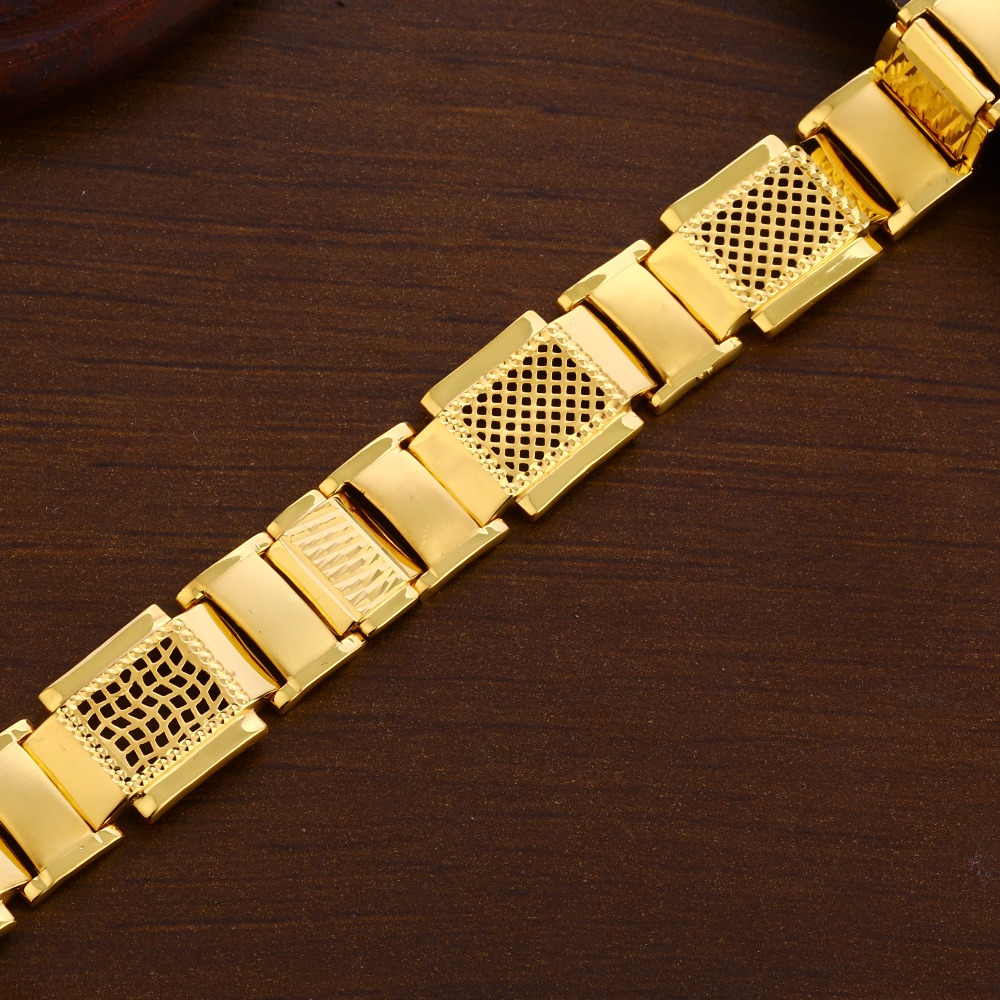 916 Gold Men's exclusive Hallmark Plain Bracelet MPB253