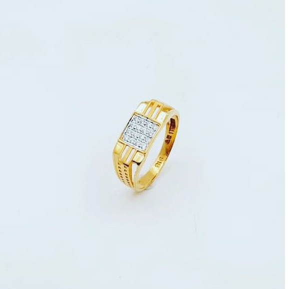 22K Gold CZ Daily Wear Gents Ring