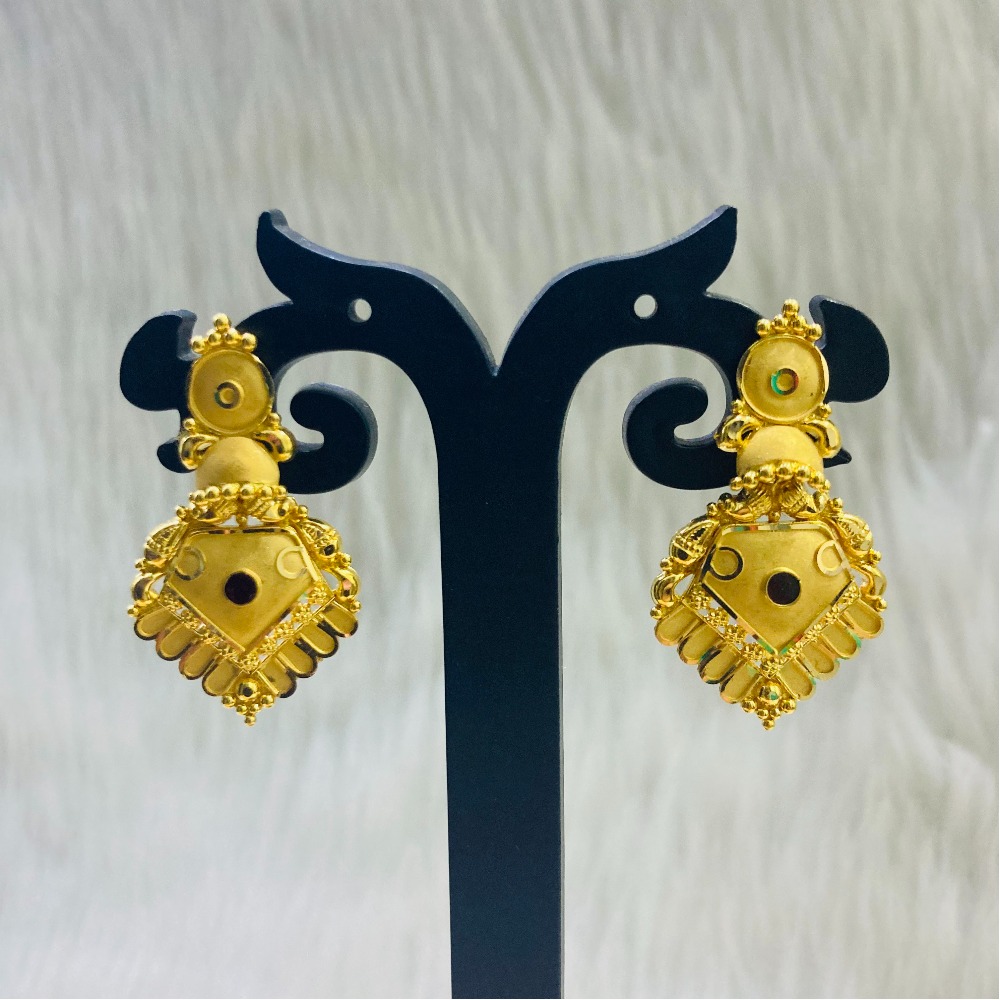 Yellow Gold Earring in 22ct  Wedding Jewellery  PureJewelscom