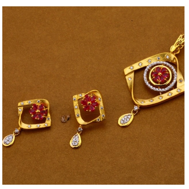 22 carat gold ladies pendants set RH-PS516
