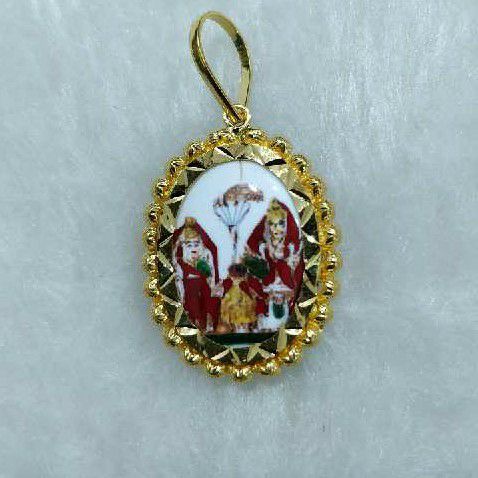 916 Gold Machchharali Maa Photo Pendant