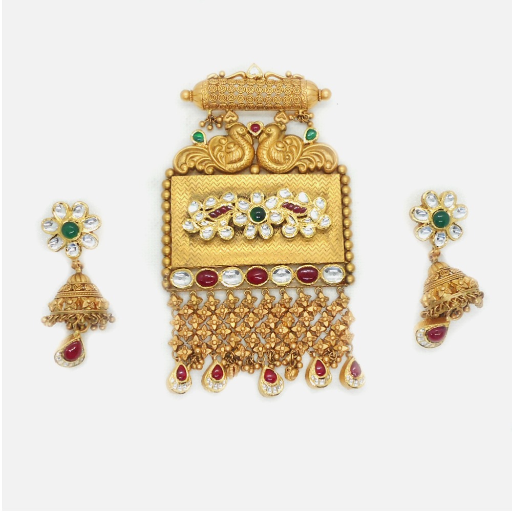 916 Gold Antique Bridal Pendant Set RHJ-6012