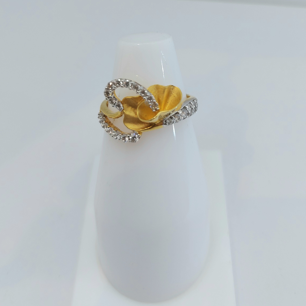 22K Gold CZ Delicate Ring