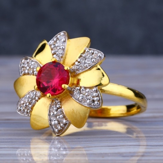22k Gold Ring Beautiful Enameled Stone Studded Ladies Jewelry Select Size  Ring10 | eBay