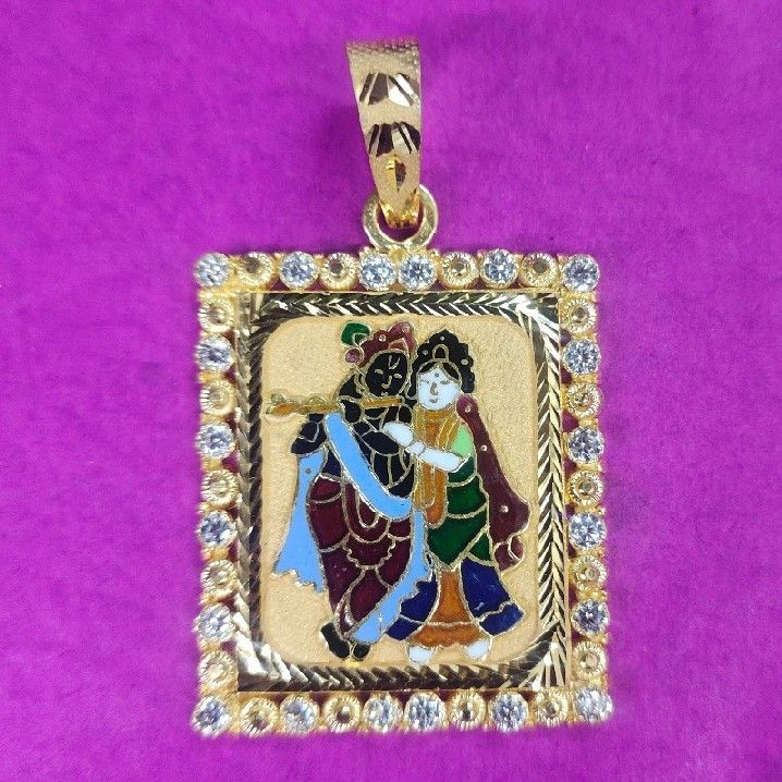 22 kt. Gold Antique Radhakrishna Mina Pendant