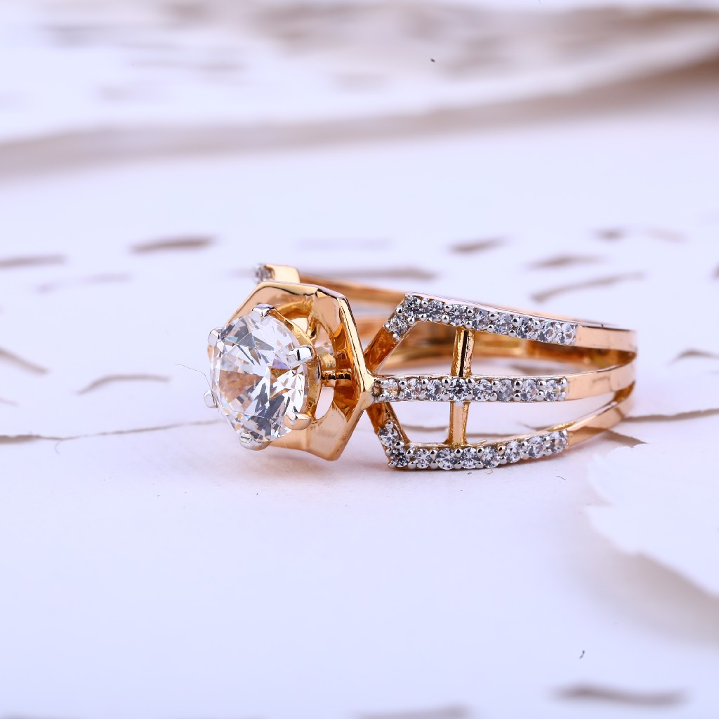 Ladies Engagement Solitaire Rose Gold 18K Ring-RLR388