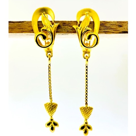 22k yellow gold beautiful plain earrings