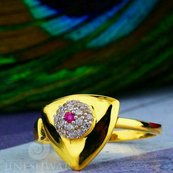 Color Stone Gold Cz Ladies Ring LRG -0048